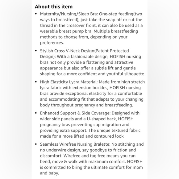 🎈Hofish Women’s Maternity Bra Black 3 Pack, Size Small, NIP - Picture 9 of 12